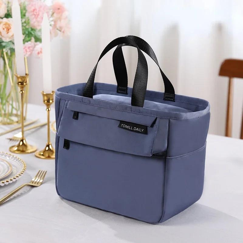 Insulated Bento Lunch Box Thermal Bag Large Capacity Food Zipper Storage Bags Container for Women Cooler Travel Picnic Handbags