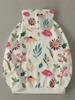 Watercolor floral all-over printed hooded sweatshirt for women, retro plant flower drawstring pockets, loose pullover top