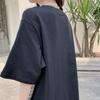 DIMANAF 2023 Летняя футболка размера плюс, женское хлопковое свободное платье с круглым вырезом и полосатым принтом с короткими рукавами, сращенные женские платья, повседневные женские платья