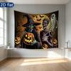Party Backdrop Halloween Flat Witch Skeleton Pumpkin Witches Pumpkins Ghosts Parties Event Backdrop Decoration Front Door Decor