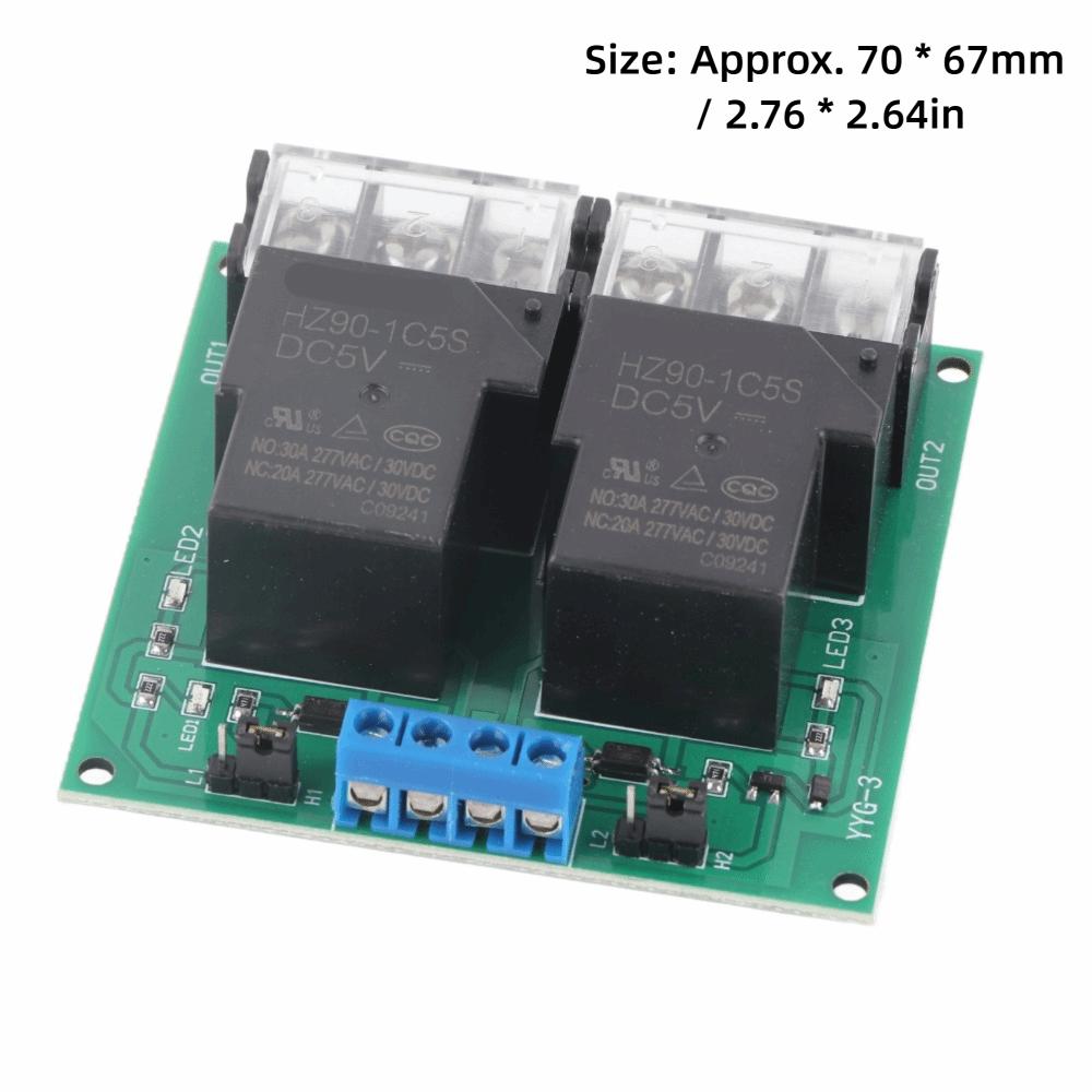 YYG-3 Two Way Relay Module 30A 30A Relay Module High Power Relay Module Electronic Projects