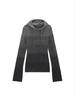 [Matinkim] Свитшот на шнурке, вязаный топ с градиентом, серый