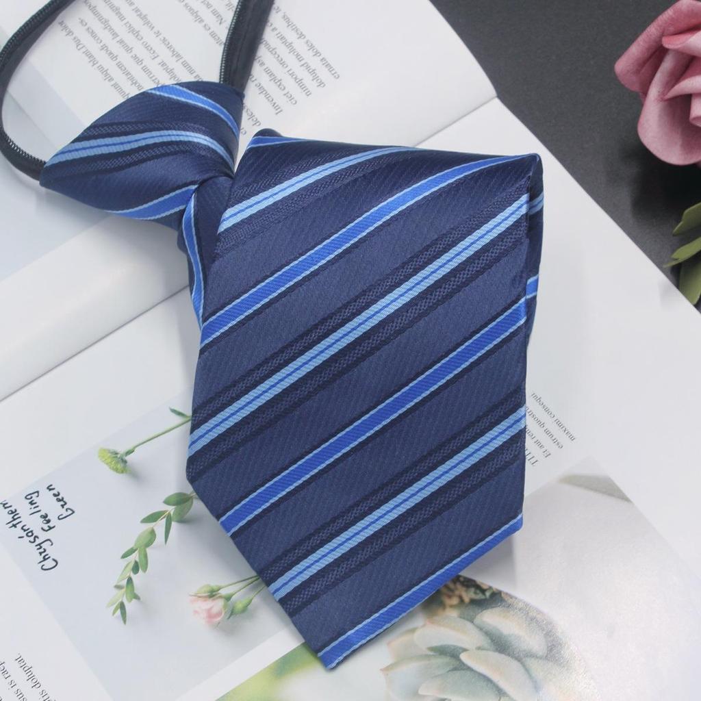 Мужской деловой галстук-молния, 8 см, в красную и черную полоску