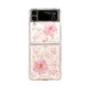 Чехол для Samsung Galaxy Z Flip 4 3, прозрачный блестящий чехол с настоящим цветком, прозрачная противоударная задняя крышка для Samsung Z Flip4 Zflip3, чехол