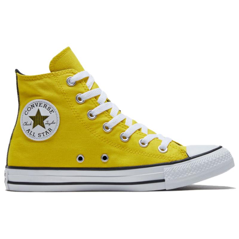 Converse Chuck Taylor All Star Круглый носок Шнуровка Нескользящие Износостойкие Дышащие Высокие эспадрильи Женские Желтые