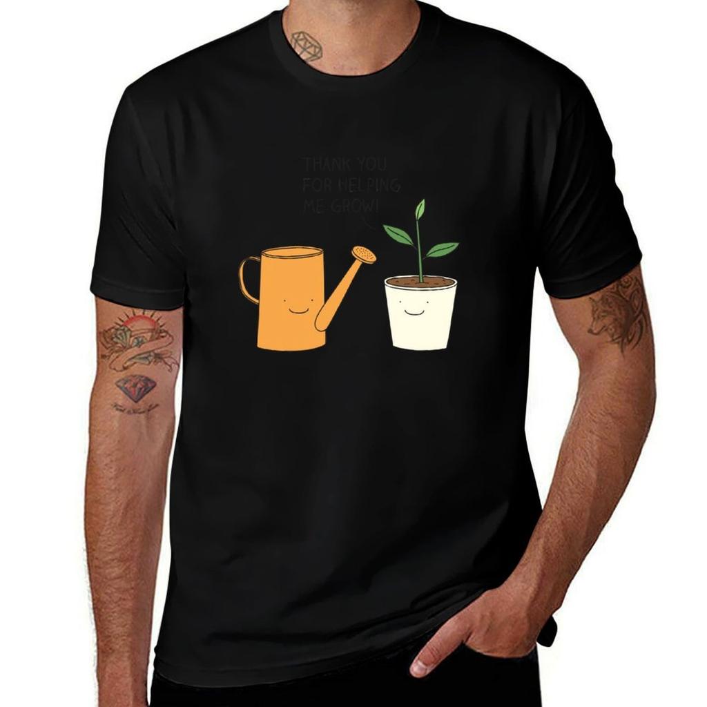 Thank You For Helping Me Grow Tshirt Simple Solid Color Crew Neck Tee
