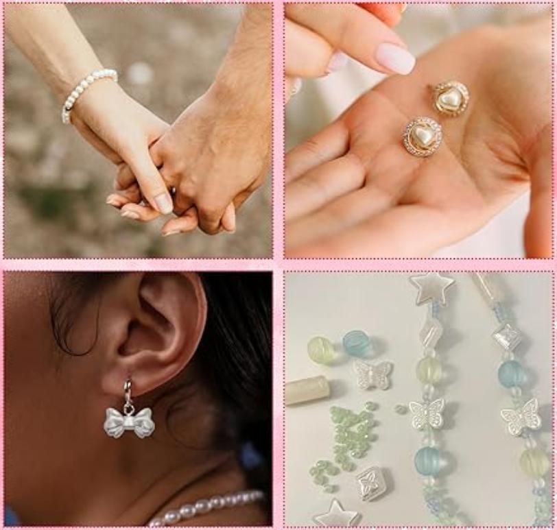 Креативные серьги «Звезда любви», аксессуары, белые для DIY, браслет, ожерелье, акриловый кулон, искусственный жемчуг, 5 шт./20 шт., изготовление ювелирных изделий, бусины в виде ракушек и сердец