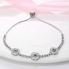 Color Sakura Sunflower Butterfly Pendant Bracelet Sparkling Lucky Infinite Symbol for Womens Fine Wedding Jewelry