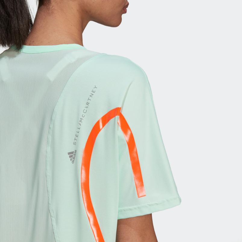 adidas X Stella McCartney Collaboration Свободная дышащая спортивная футболка для бега с короткими рукавами Женские топы Светло-зеленый HD9114