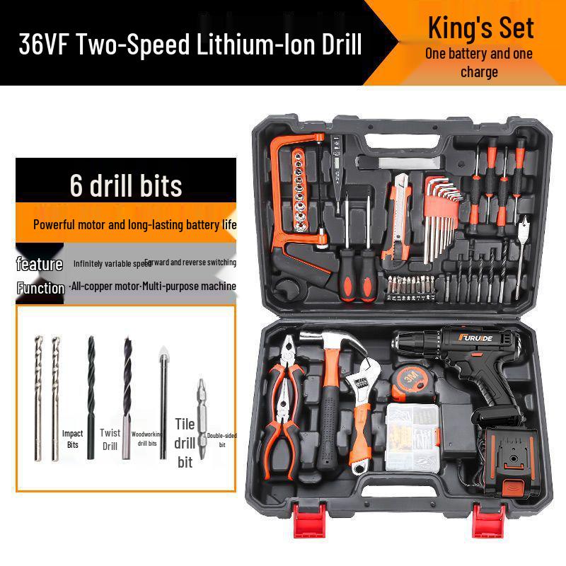 Multifunctional Electric Drill & Tool Set for Household, Electrician, and Woodworking Repairs