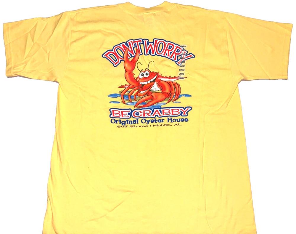 Редкая винтажная оригинальная футболка Oyster House Mobile Alabama Crabby 2000-х годов Новая БОЛЬШАЯ Унисекс