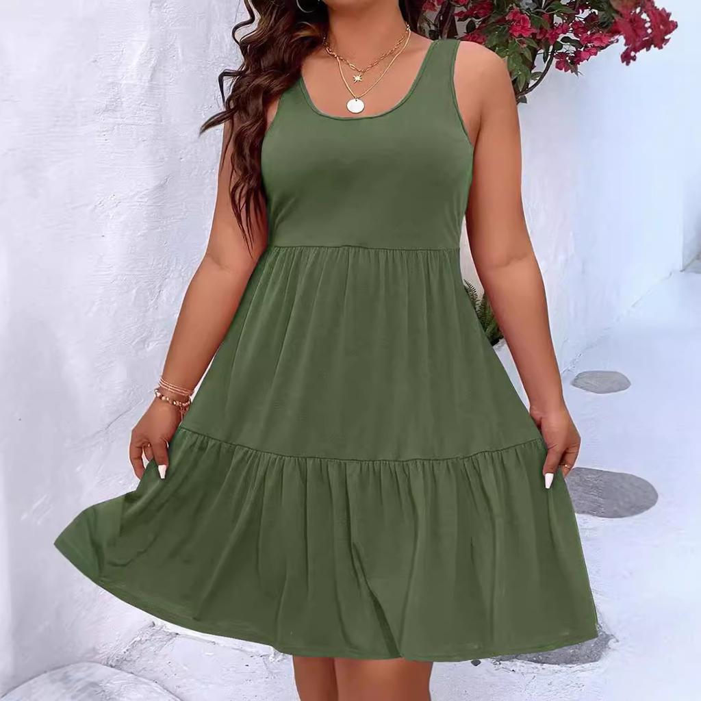 Women's Summer Casual   A Line Dress Tiered Sleeveless Sundresses Beach Vacation Outfits