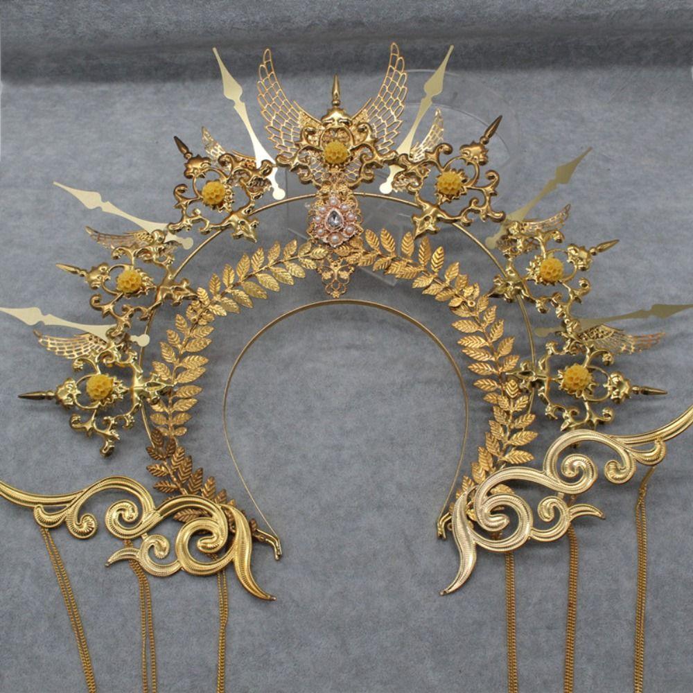 Vintage Handmade Gothic Lolita Tiara DIY Crown Material Kits Wedding Headpiece Sun Goddess Headwear