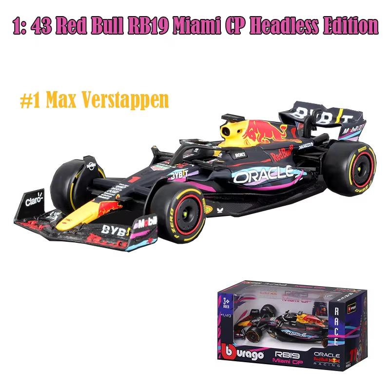 Ббураго 1:43 2023 F1 Red Bull RB19 Сплав Автомобиль Формула Гонки Литая Модель Игрушка Коллекция Подарки Верстаппен Майами RB 19