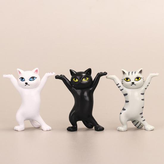 Earphone Stand Handmade Cute Dancing Cat Shape Penholder Doll Decoration for Desktop