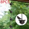 Hanging 8 Feet Birds On Cups Rain Chain Mobile Metal Rainwater Catcher Chain Replacement Downspout Decoration for Gutter Roof