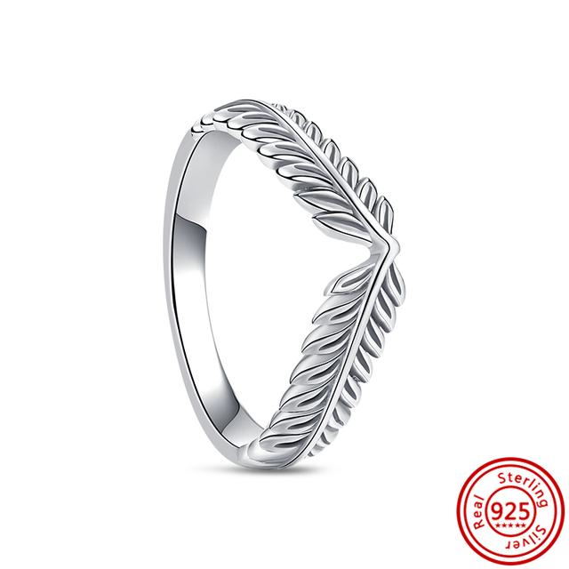 Новое весеннее кольцо с цветочным бантом и перьями, Корона клевера, сверкающее стерлинговое серебро 925 пробы, круглое кольцо, женское оригинальное европейское ювелирное украшение