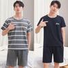 Summer Men Pajamas Summer Short-Sleeved Shorts Nightwear Homewear Cool Feeling Sports Leisure Thin Section Loose Suit Sleepwear