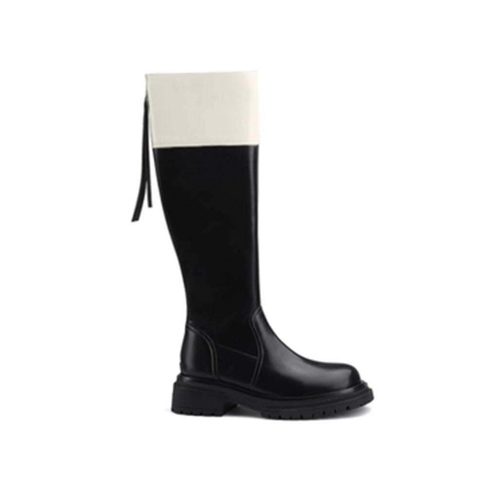 Виноградный mother studiolee цветовая гамма модные круглый носок толстая подошва толстый каблук средняя длина голенища тонкие рыцарские сапоги женские осень и зима