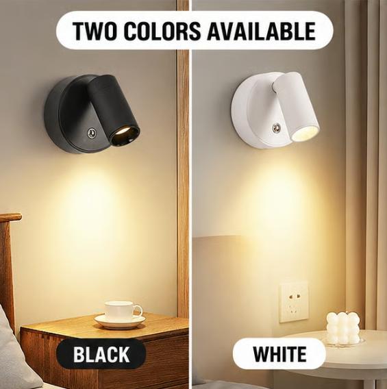 Hole-free rechargeable wall lamp, magnetic adjustable angle small spotlight, night light