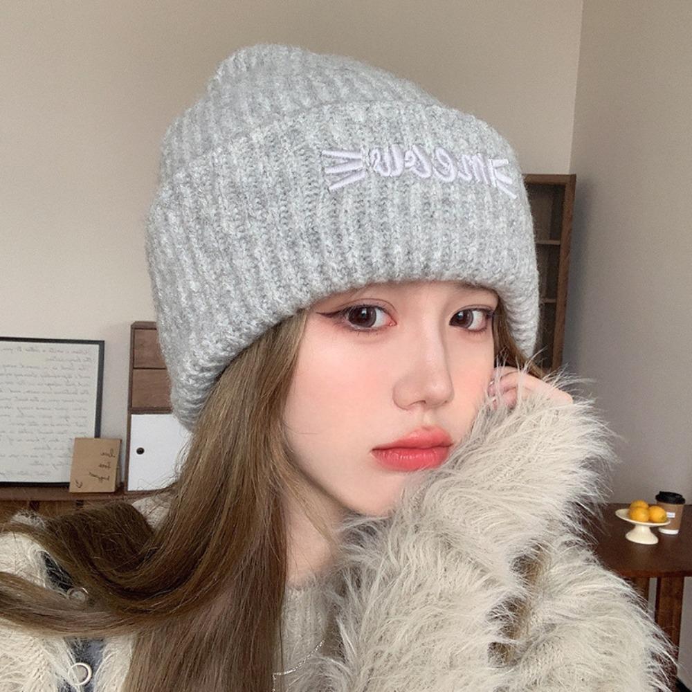 Multi Colors Knitted Beanies Solid Cute Warmer Bonnet New Female Beanie Caps Outdoor