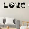 4 шт. наклейки с надписями «Любовь кота», самоклеящиеся наклейки на стену с изображением кота, акриловые наклейки на зеркало, настенные художественные наклейки для гостиной, спальни, детской комнаты
