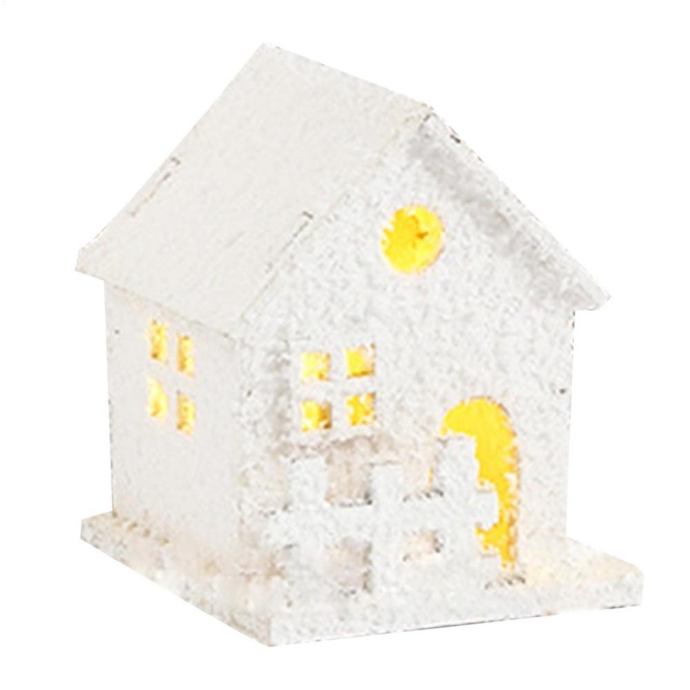 Керамический Рождественский Домик Деревня Украшение Светодиодная Подсветка Рождественская Елка Коттедж Настольные Домашние Украшения Рождественская Лампа Декор Комнаты