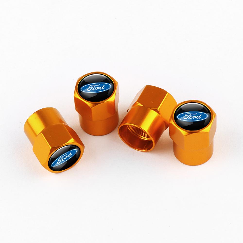 qdjfz10 4Pcs Car Wheel Tire Valve Caps Air Stem Covers Accessories For Ford Kuga Transit Ecosport Focus Ranger Mondeo Fusion ST Mustang