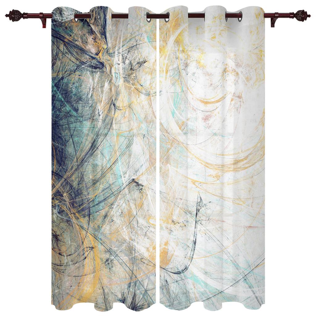 Картина маслом Абстрактные геометрические желтые занавески на окна Домашний декор Занавески для гостиной Ванная комната Спальня Оконные занавески