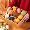 Коробка для упаковки еды на вынос с сеткой из девяти квадратов, ретро крафт-бумага, для выпечки, десертов, тортов, пикника