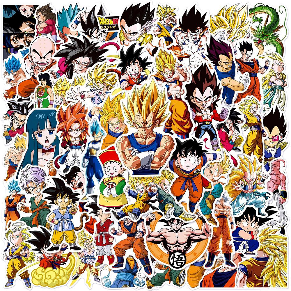 10/30/50 шт. Крутые наклейки Son Goku Аниме Dragon Ball Мультяшные наклейки Super Saiyan для телефона, ноутбука, чемодана, граффити, наклейки для упаковки