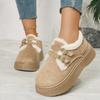 Женские туфли на платформе Birkenstock, зимние мокасины с плюшевой подкладкой, увеличивающие рост пушистые зимние ботинки для женщин