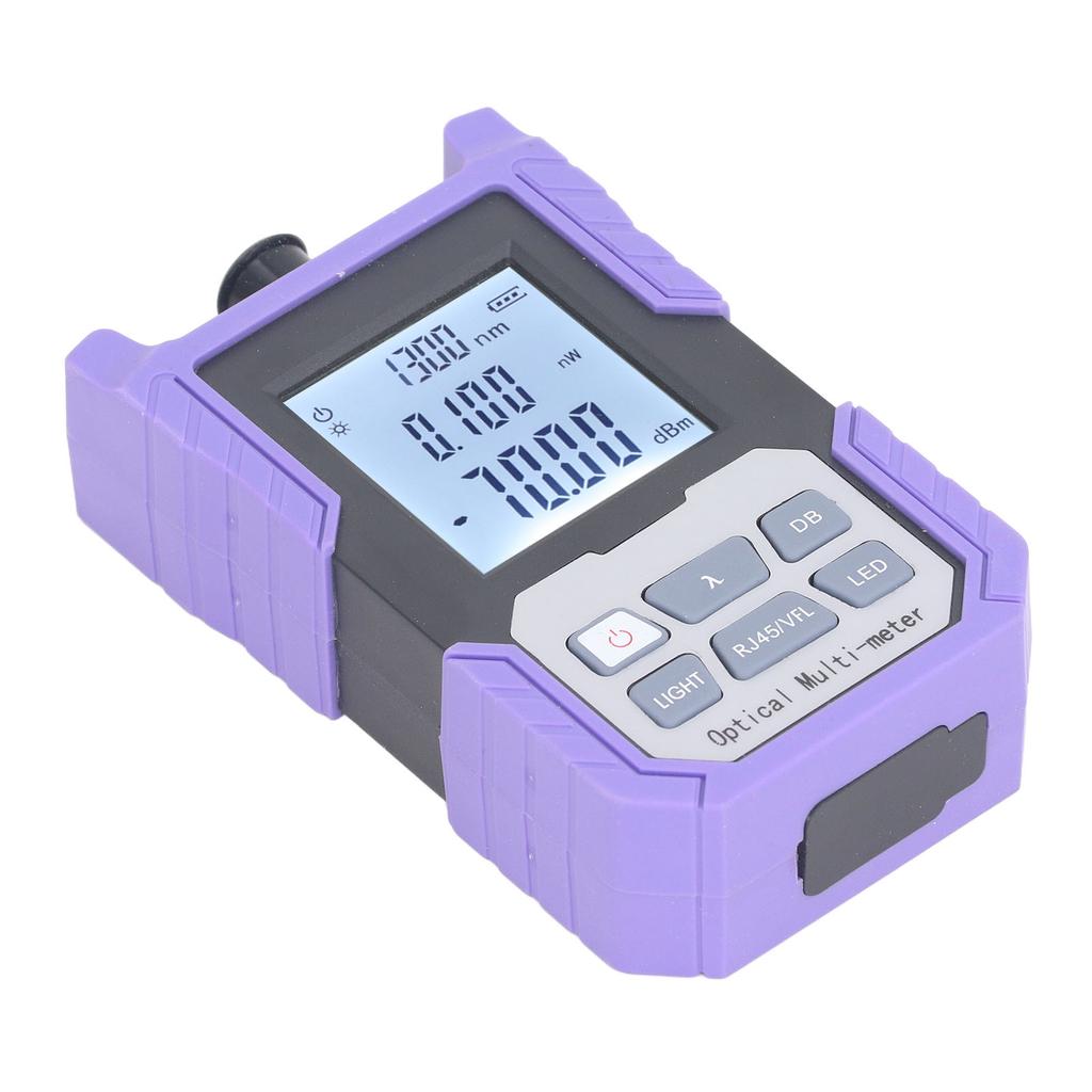 Optical Fiber Power Meter High Accuracy ‑70 to +10dBm Fiber Optic Cable Tester with LED Light