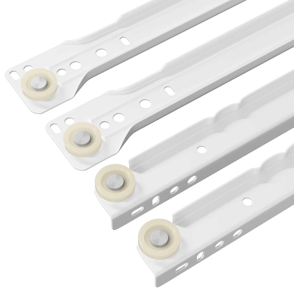 Drawer Slides 12 pcs White 300 mm Steel