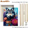 RUOPOTY Frame Diy Paint By Numbers For Adults Wolf And Flowers Beginners Kits Acrylic Drawing By Numbers Crafts For Home Decor