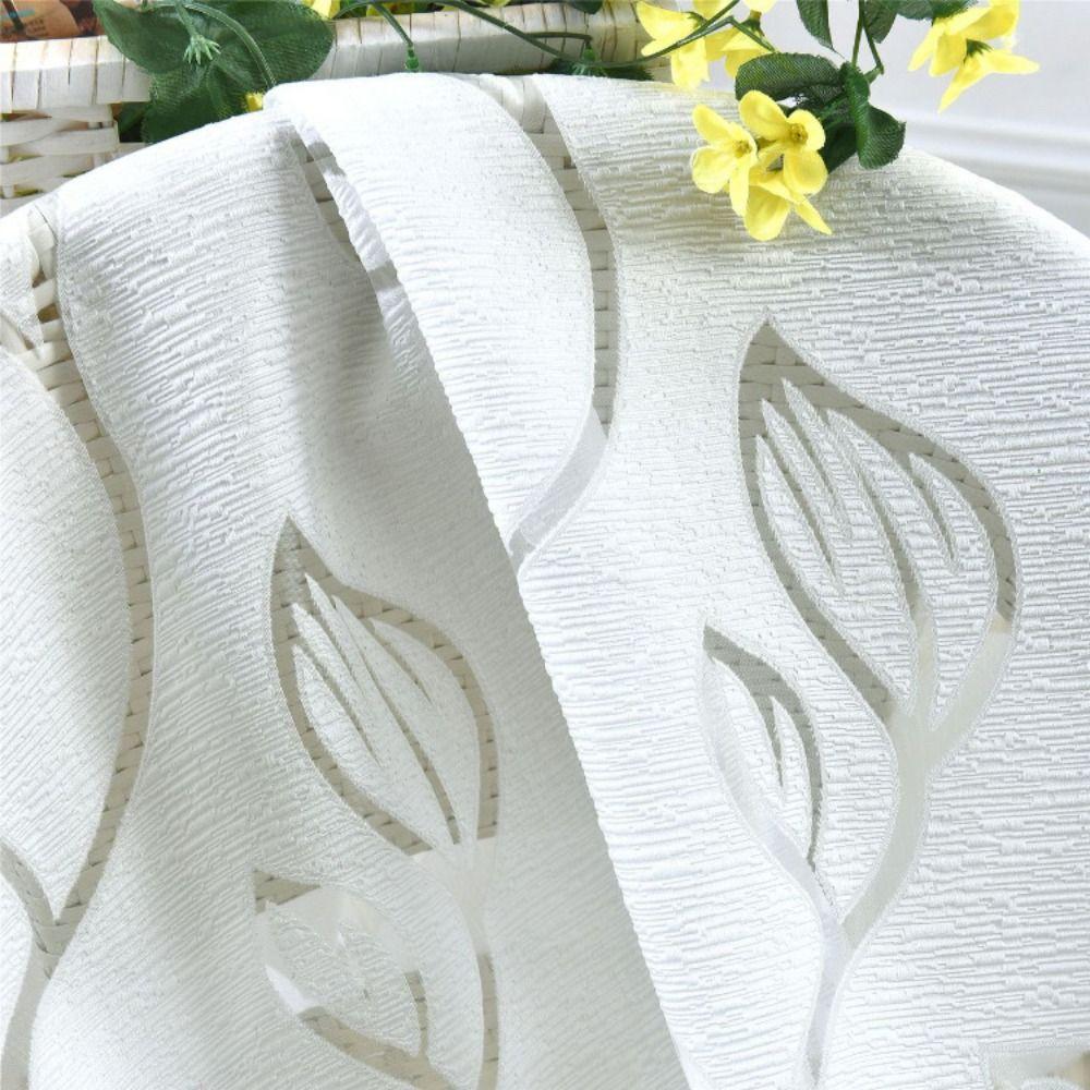 Romantic Leaves Pattern Sheer Curtain Elegant Tulle Curtain Modern Window Drapes  Bedroom
