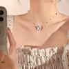 Imitation Pearl Butterfly Necklace: Women's Fashion Choker with Light Luxury Design, Versatile Ins Style Clavicle Chain