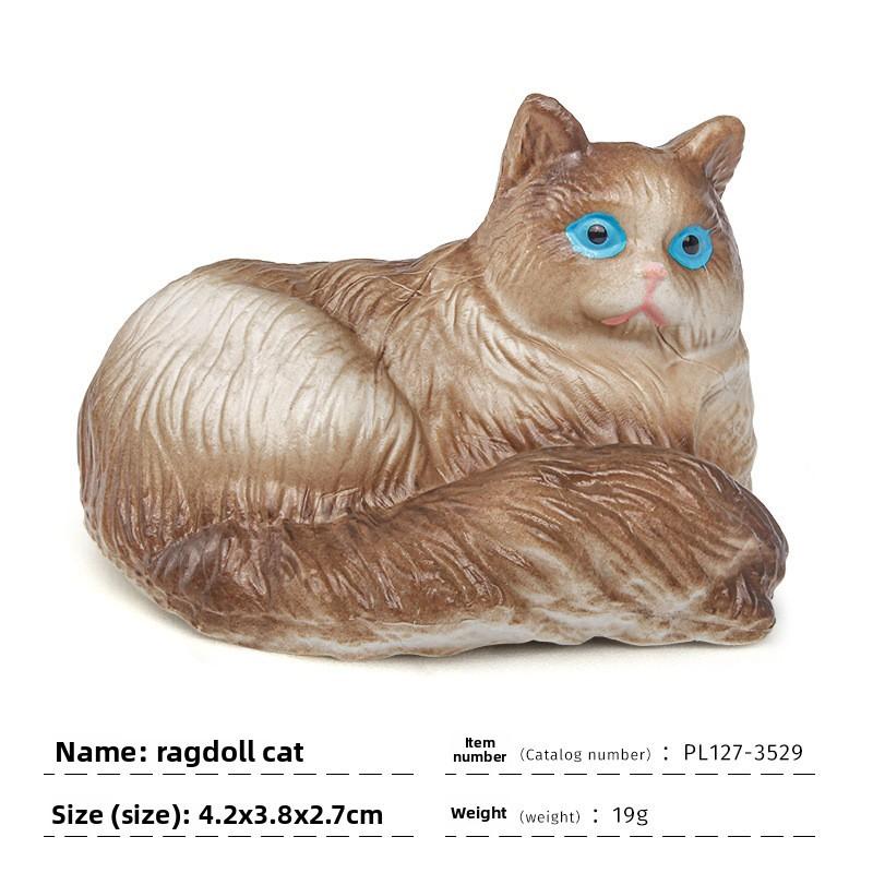 Calico Ragdoll Cat Cat Figure Model For Kids Learning Toy And Decorative Display