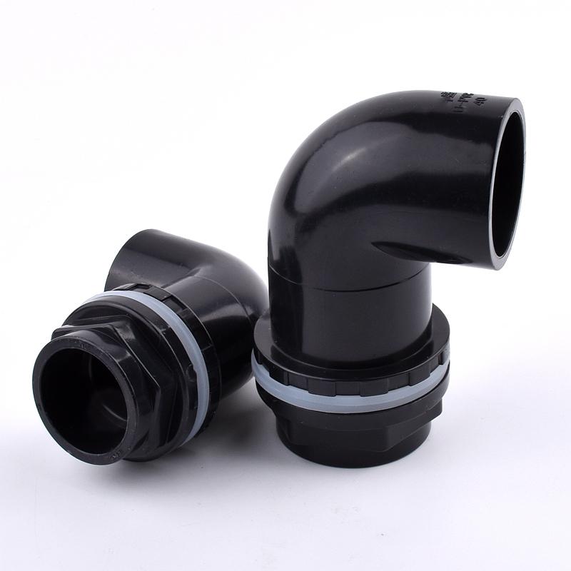 2~10 PCS 20~50mm Black PVC 90° Equal Elbow Connectors Aquarium Fish Tank Drain Inlet Outlet Joints Garden Irrigation Accessories