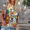 Женская летняя футболка с красочным принтом пузырьков в стиле ретро, футболки с коротким рукавом, повседневные топы с принтом