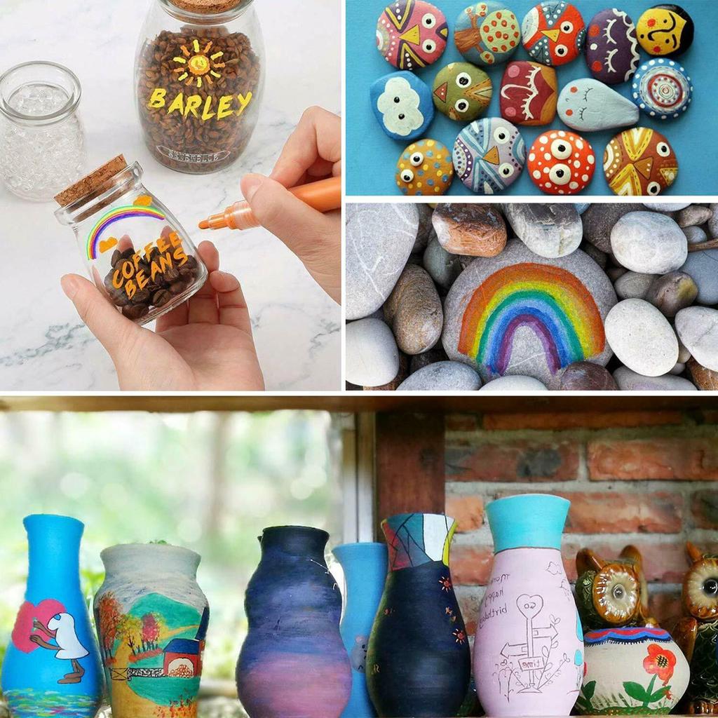 New 18 Colors Acrylic Marker Pens Set Permanent Paint Waterproof For Wood Stones