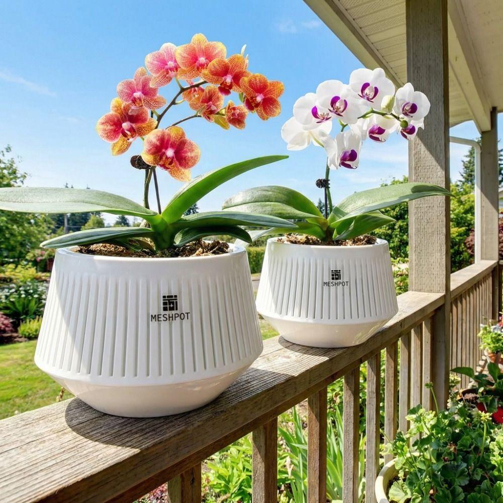 Thickening Resin Flower Pot Split Type Growing Pots Butterfly Orchid Flowerpot Gardening Planting