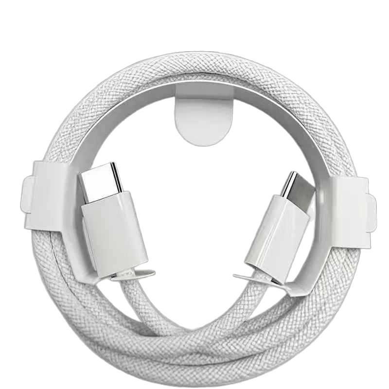 Плетеный USB-C на USB-C кабель для зарядки iPhone 15, 60 Вт PD, Оригинальный продукт.