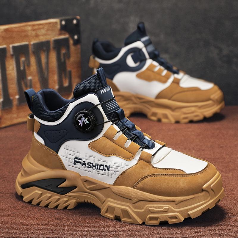 Мужская уличная обувь с вращающейся пряжкой, модная повседневная спортивная обувь, всесезонная, с мягкой подошвой, нескользящая, кроссовки для бега на открытом воздухе, кроссовки для студентов