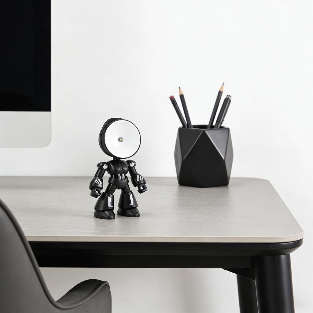 Robot Table Lamp Cute Desk Lamp Decorative LED Nightstand Light for Bedroom Study Home Dorm Room
