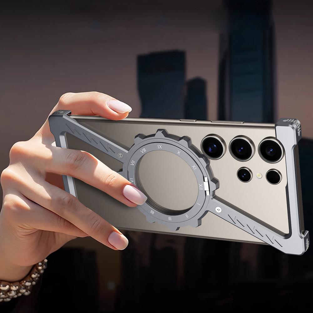 For Samsung Galaxy S25 Ultra Kickstand Case Compatible with MagSafe Z Shape Bumper Phone Cover