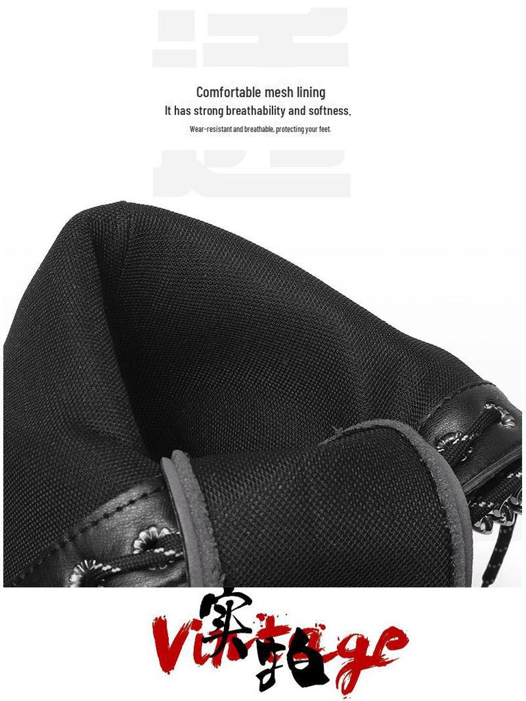 Men's Korean Martin Boots: Height-Boosting Denim Motorcycle and Punk Stage Leather Boots