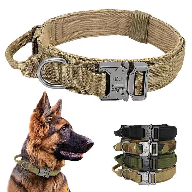 Sturdy Tactical Anti-Escape Dog Collar & Leash for Medium/Large Breeds - Malinois, Golden Retriever, German Shepherd, Hunting Dogs.