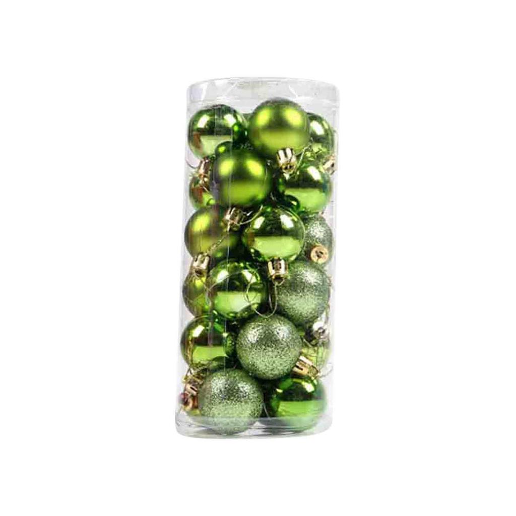 24PCS Christmas Ball Ornaments Mini Shatterproof Plastic Christmas Baubles Set for Holiday Party Wreath Tree Decor(1.57inch)