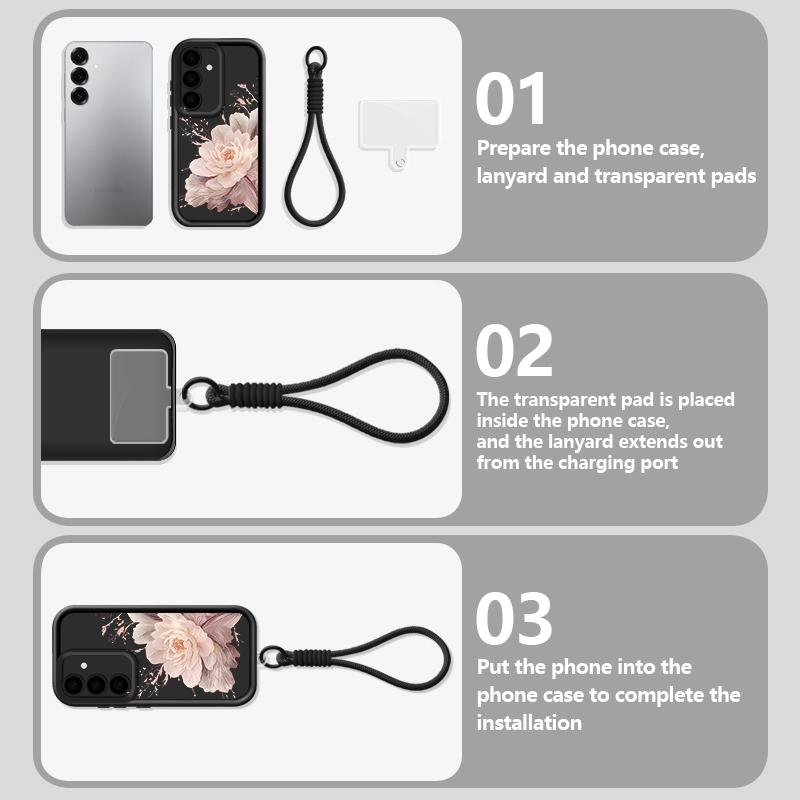 Ремешок на запястье Чехол для телефона Для Samsung Galaxy S26 S24 S25 Ultra S23 S25 FE A57 A17 A56 A16 A55 A54 A15 A25 Цветочный принт Задняя крышка